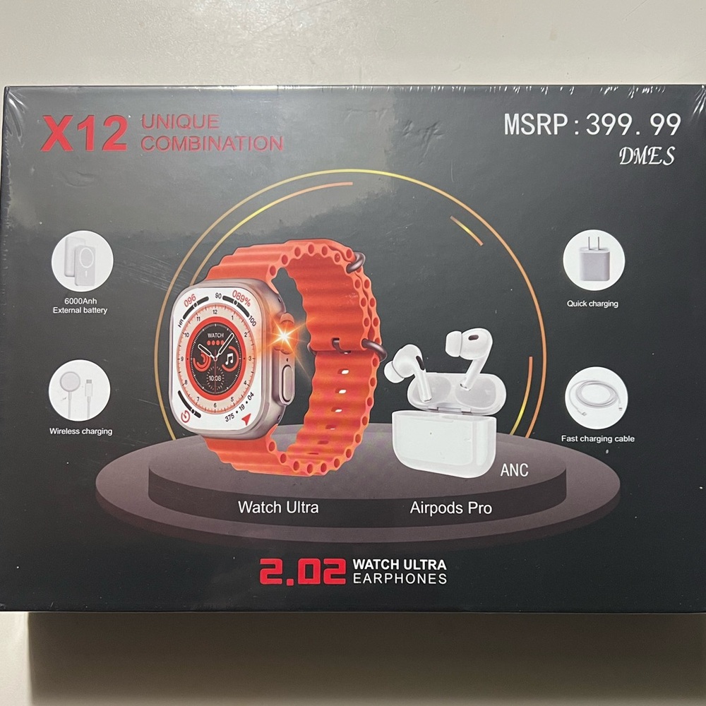X12 Watch Ultra and Airpods Pro - Orange